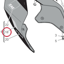 Decalcomanie droite carre — réf. 4381K641A | Ducati Store