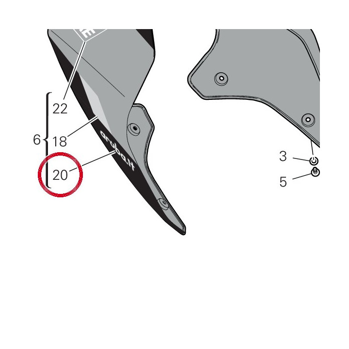 Decalcomanie droite — réf. 4381K661A | Ducati Store
