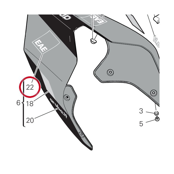 Decalcomanie droite — réf. 4381K681A | Ducati Store