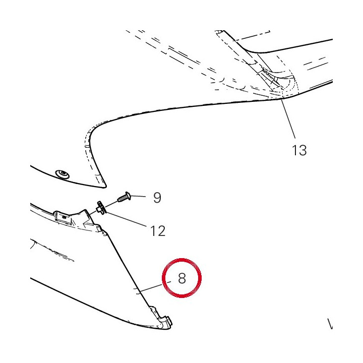Demi-Carene inférieur — réf. 48013772AF | Ducati Store