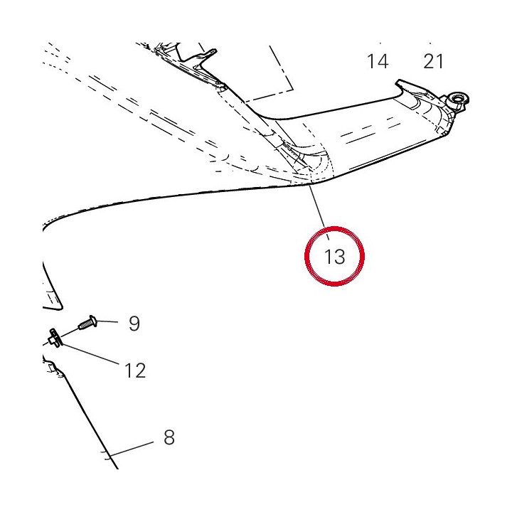 Demi-Carene supérieur — réf. 4801A861AF | Ducati Store