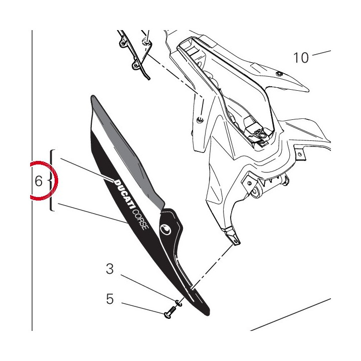 Panneau lateral droit — réf. 48212471AM | Ducati Store