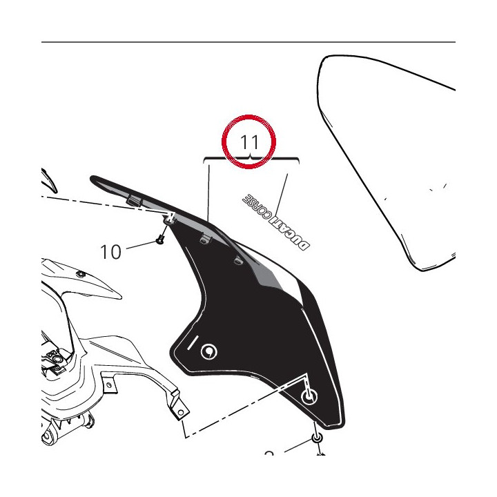 Panneau lateral gauche — réf. 48212461AM | Ducati Store
