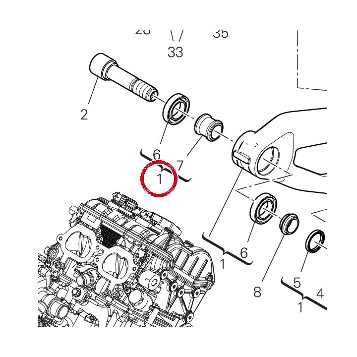 Bras oscillant arrière — réf. 37029352BA | Ducati Store