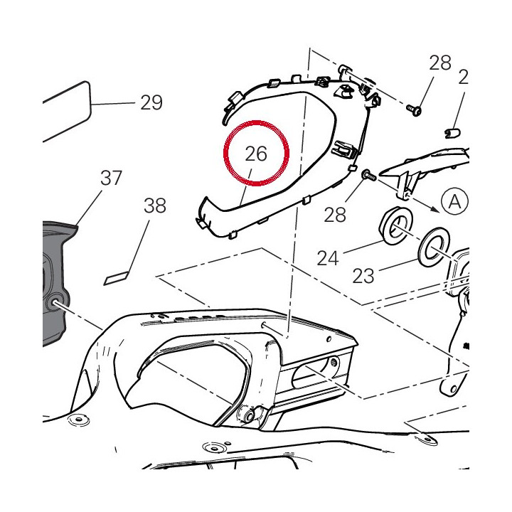 Couvercle droit 24717841B — réf. 24717841B | Ducati Store