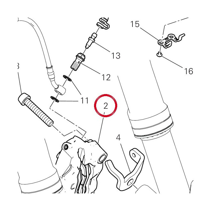 Étrier frein avant gauche — réf. 61042221AA | Ducati Store