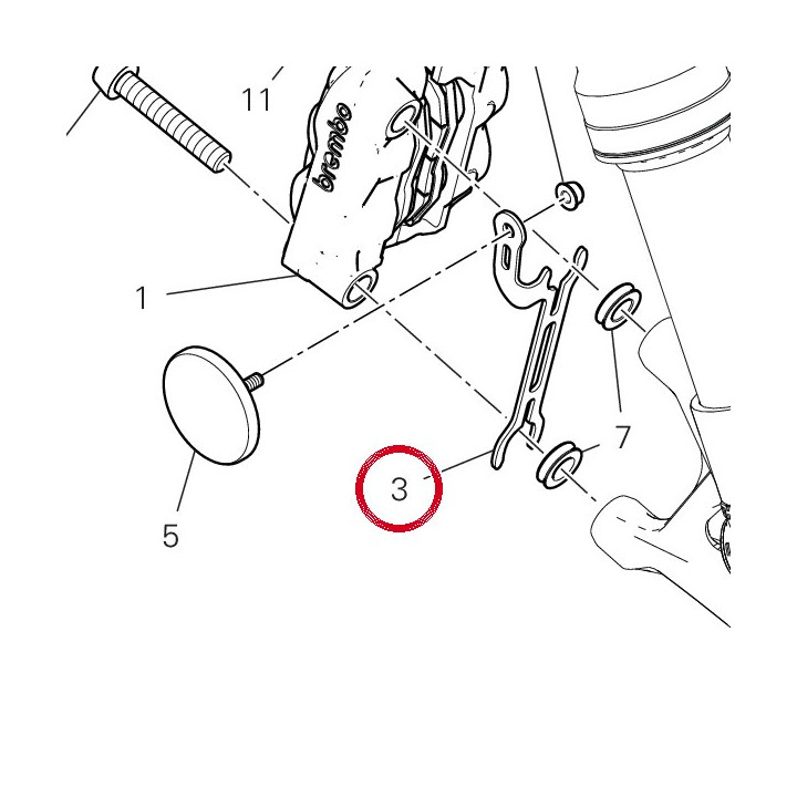 Rh reflector holder (fin) — réf. 8301R161AA | Ducati Store