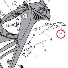 Déflecteur gauche 4841C771A — réf. 4841C771A | Ducati Store