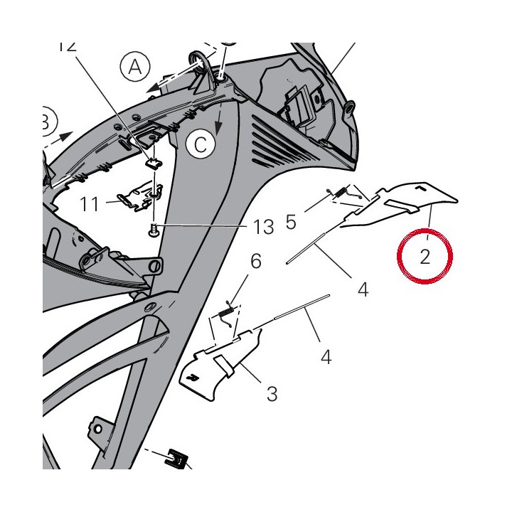 Déflecteur gauche 4841C771A — réf. 4841C771A | Ducati Store