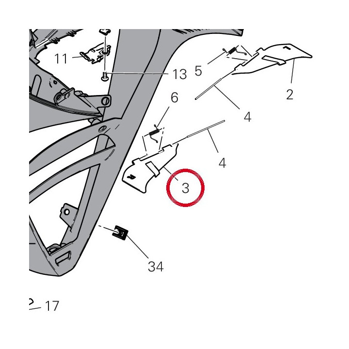 Déflecteur droit 4841C761A — réf. 4841C761A | Ducati Store