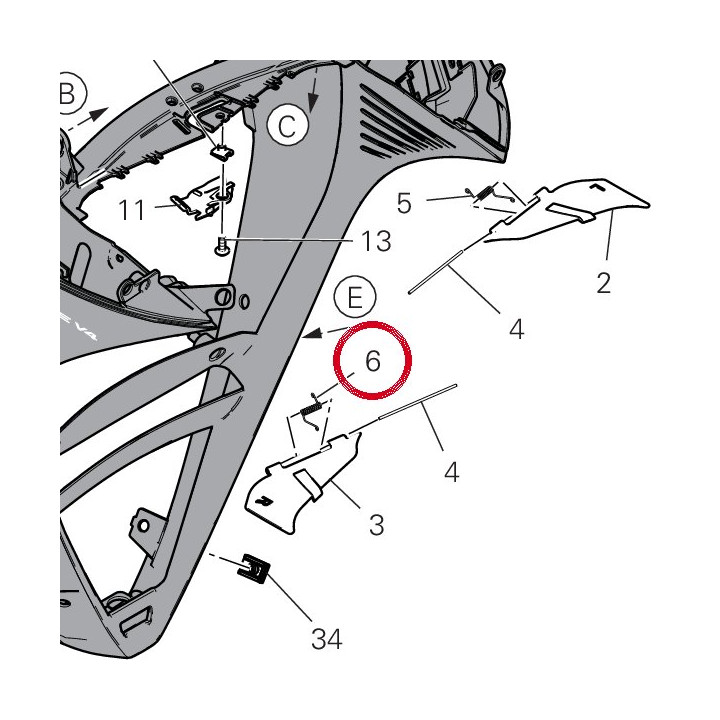 Ressort déflecteur droit — réf. 79916751AA | Ducati Store