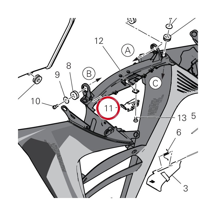 Guide tuyau frein avant — réf. 8301J291A | Ducati Store