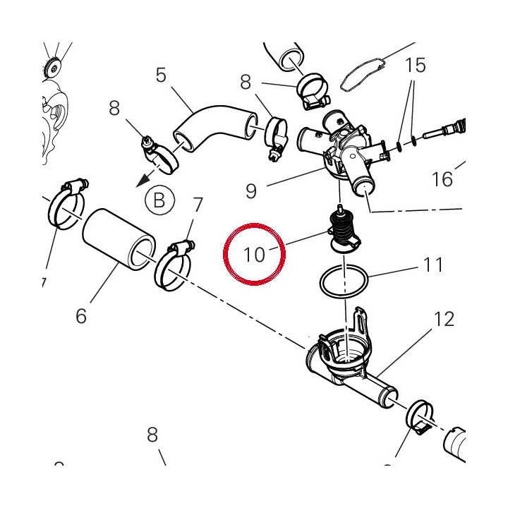 Thermostatic valve 85° — réf. 55340131A | Ducati Store