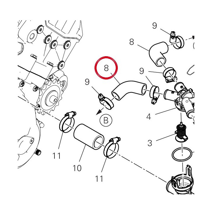 Manchon Thermostat/Culasse — réf. 80018081A | Ducati Store