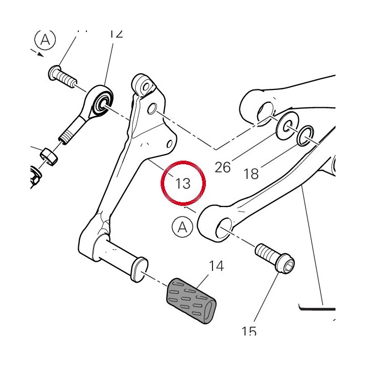 Levier de commande — réf. 45613751AA | Ducati Store