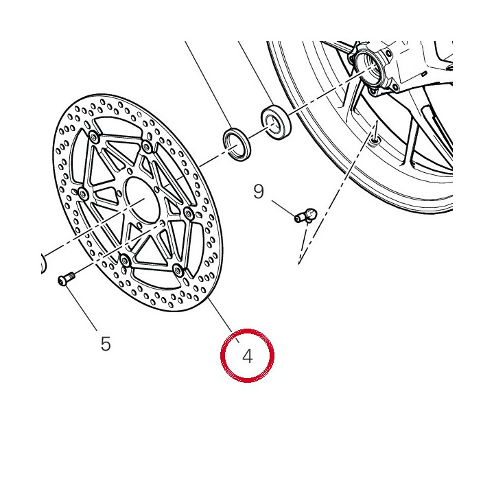 Disque frein avant droit — réf. 49240901A | Ducati Store