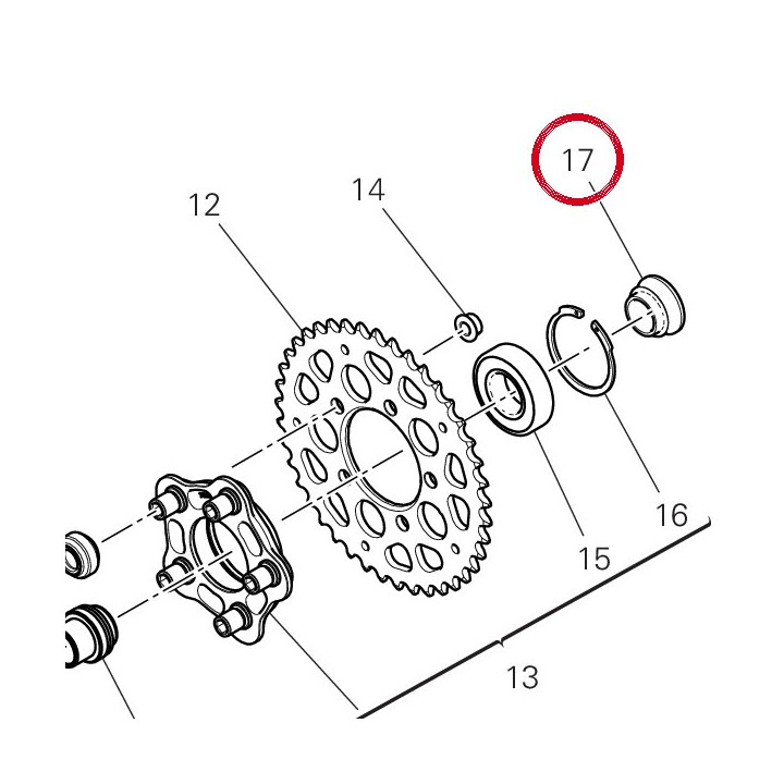 Entretoise ext. 7131F391BA — réf. 7131F391BA | Ducati Store