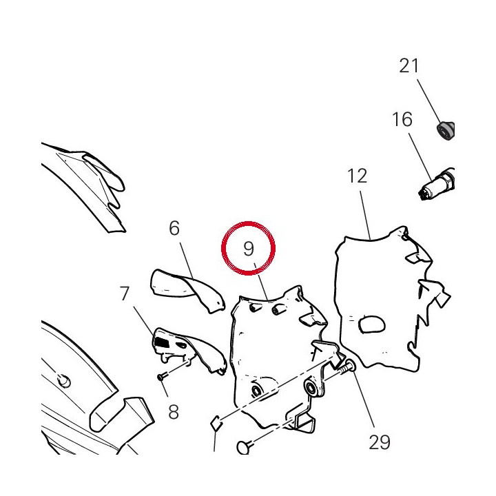 Pare-Chaleur Repose-Pieds — réf. 4601P241B | Ducati Store