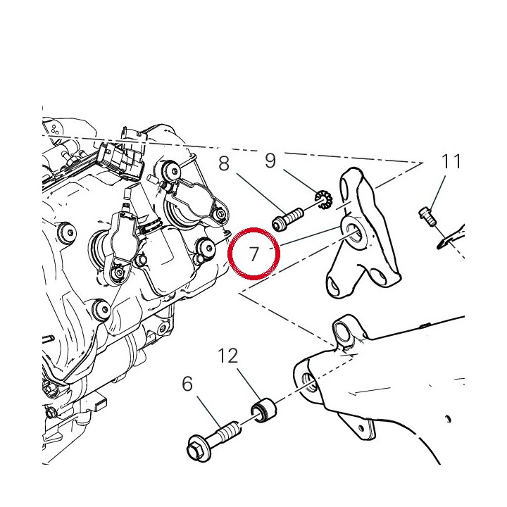 Support droit 8291I912AA — réf. 8291I912AA | Ducati Store