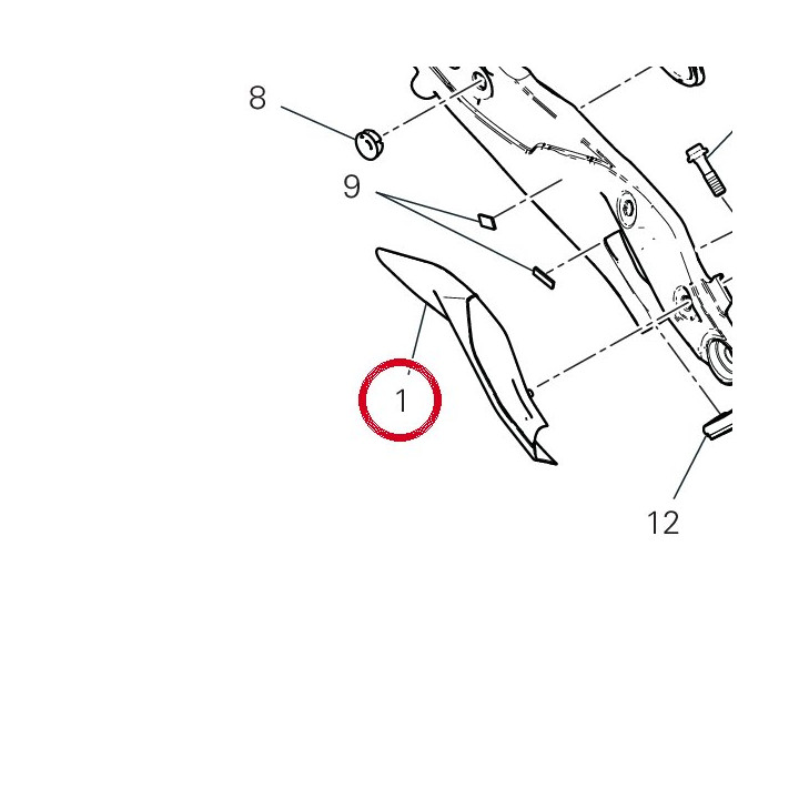Couvercle droit 48217401A — réf. 48217401A | Ducati Store