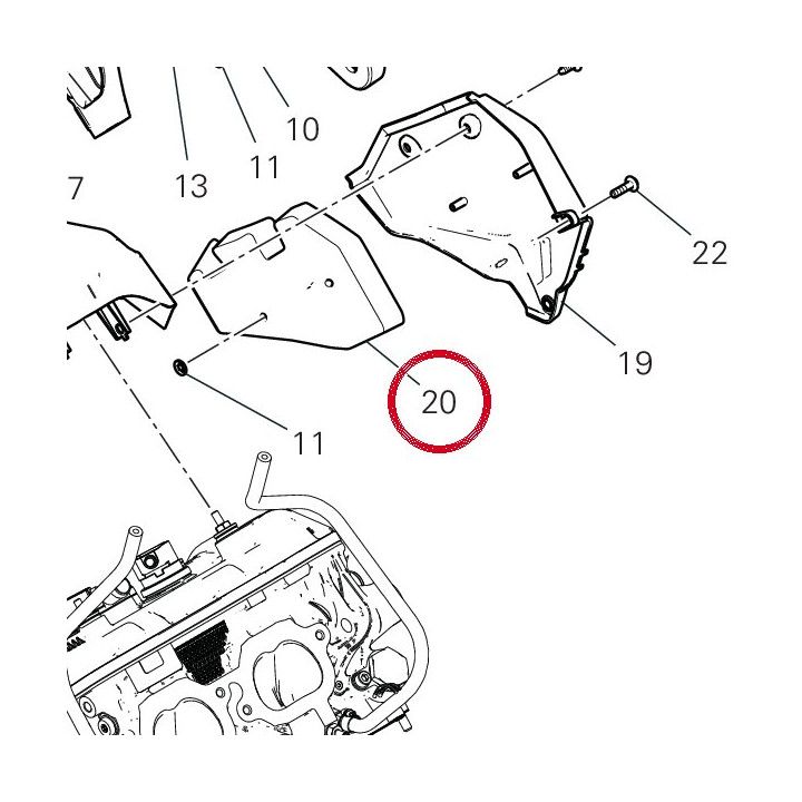 Sound-Absorbing panel left — réf. 48613201A | Ducati Store
