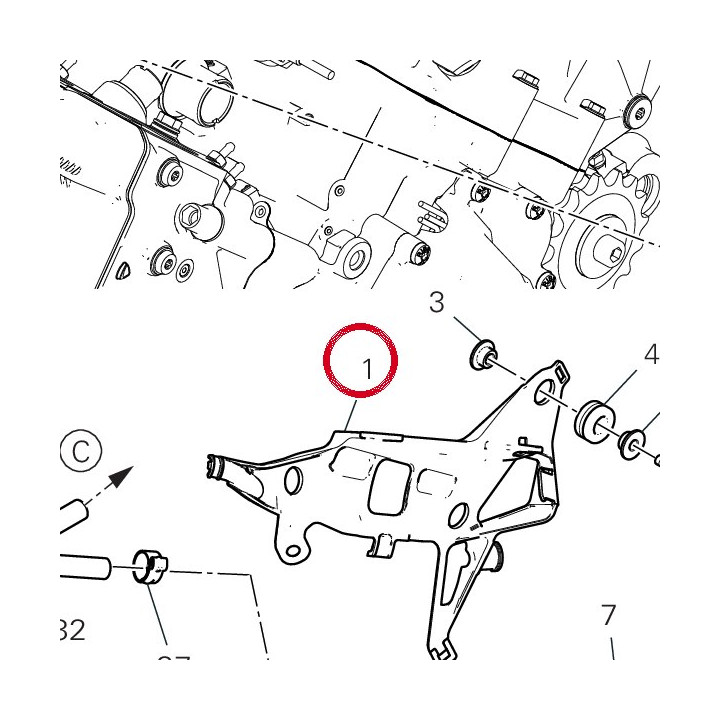 Étrier fixation carbon — réf. 83019581A | Ducati Store