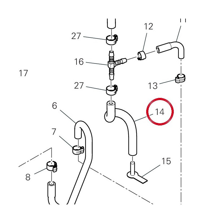 Tuyau drainage court — réf. 59014671A | Ducati Store