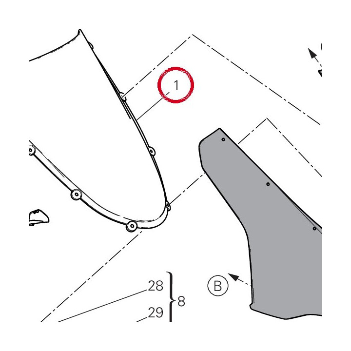 Pare-Brise 48711431A — réf. 48711431A | Ducati Store