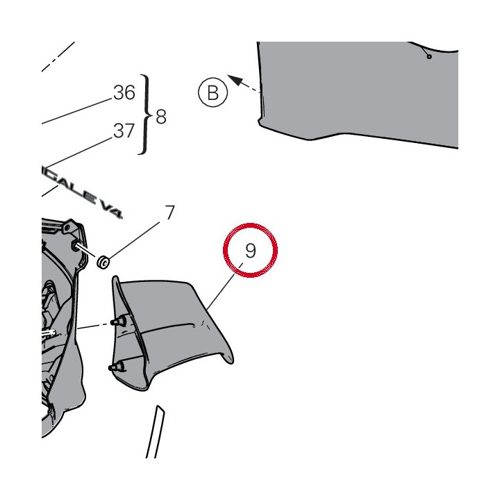 Ala sinistra 4801E411BA — réf. 4801E411BA | Ducati Store