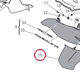 Ala destra 4801E421BA — réf. 4801E421BA | Ducati Store