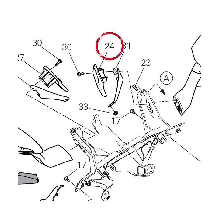 Support gauche 8291S621B — réf. 8291S621B | Ducati Store