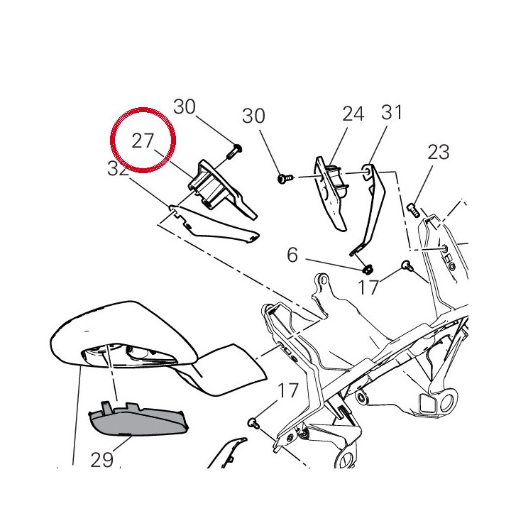 Support droit 8291S631B — réf. 8291S631B | Ducati Store