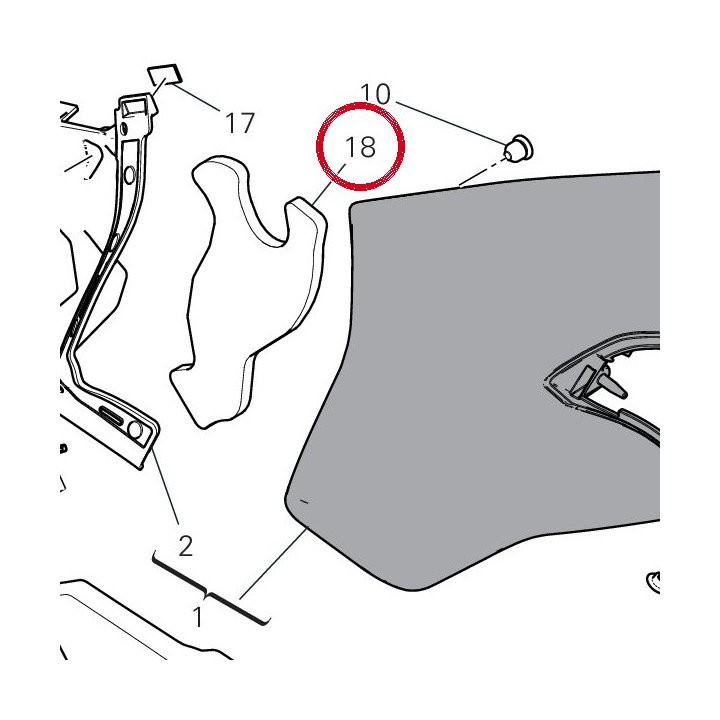 Absorbant sonore — réf. 48611421A | Ducati Store
