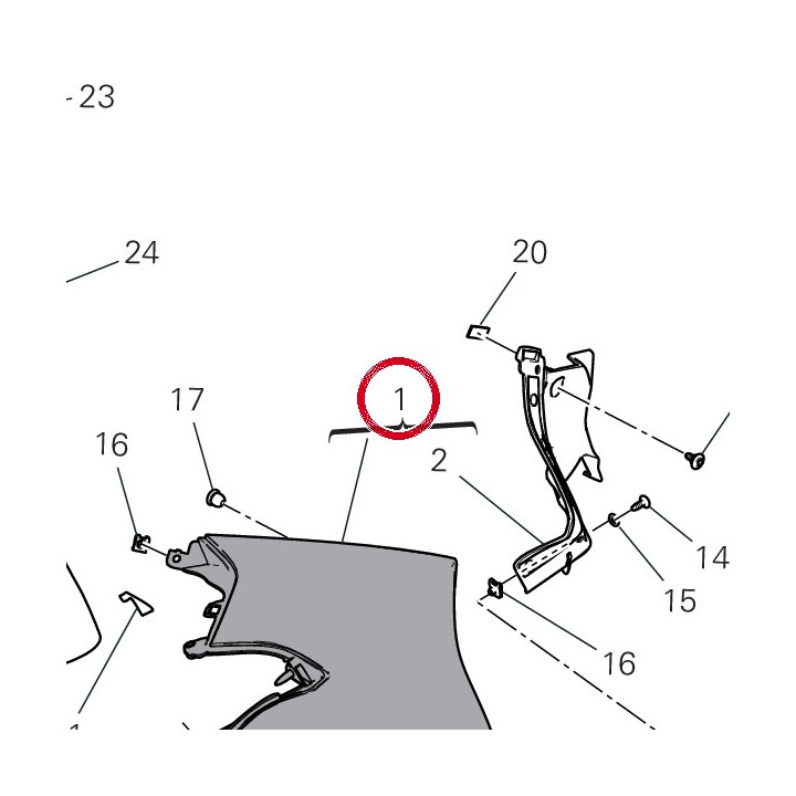 Demi-Carene supérieure — réf. 4801H261BA | Ducati Store