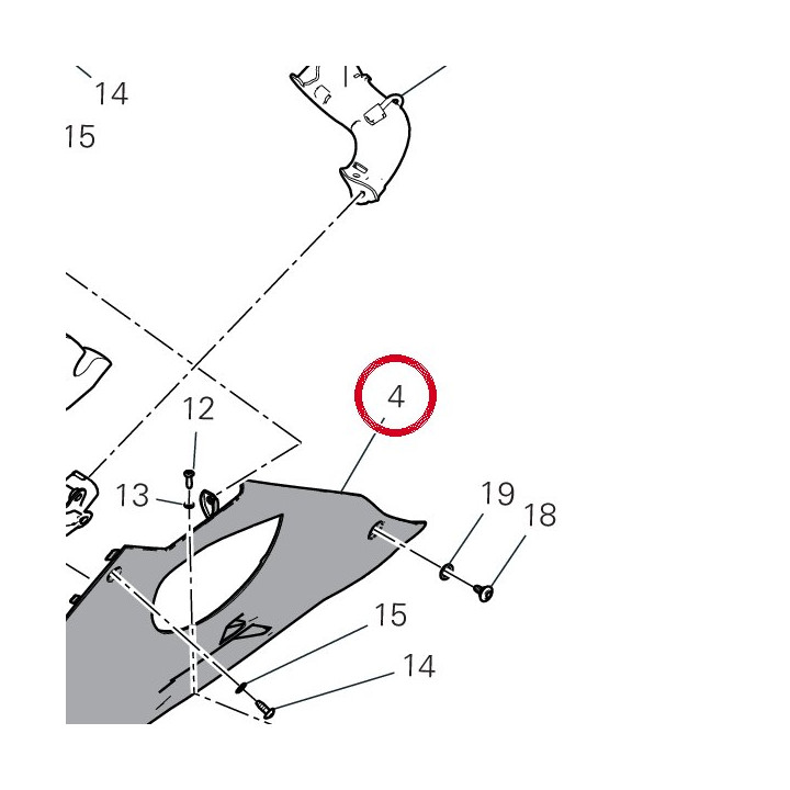 Demi-Carene inférieur — réf. 4801H311BA | Ducati Store