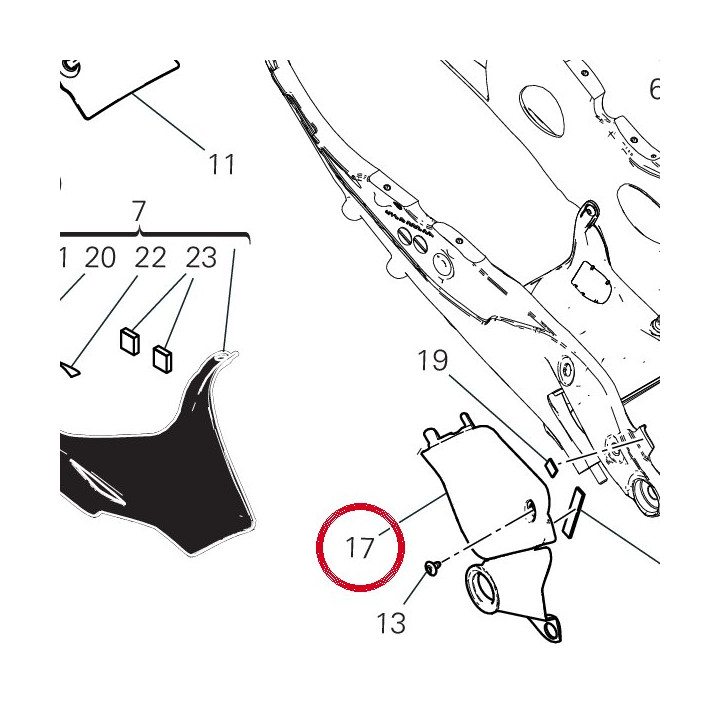 Couvercle droit R╘servoir — réf. 4801H382A | Ducati Store