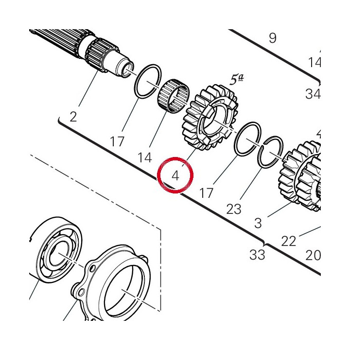 Engrenage conducteur 5Ème — réf. 17216201A | Ducati Store