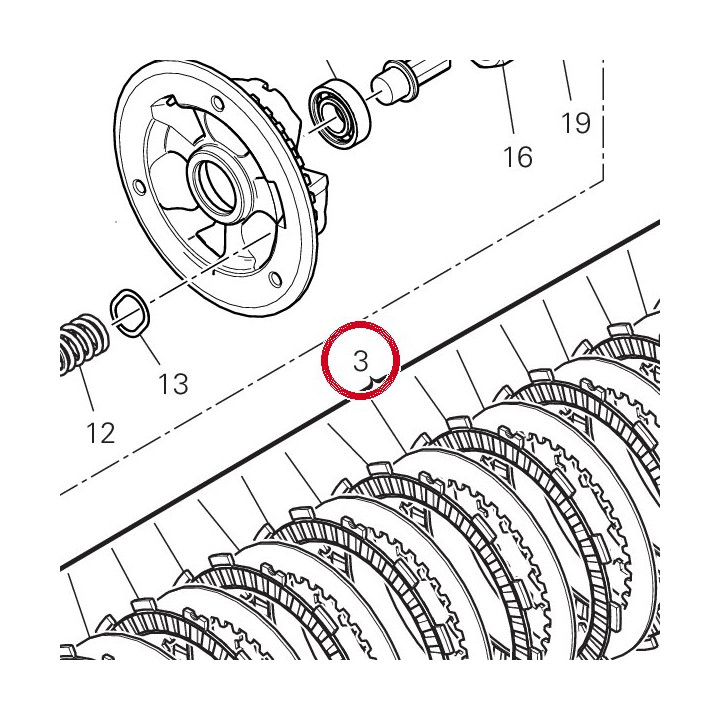 Jeu disques embrayage — réf. 19020361D | Ducati Store