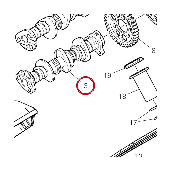 Arbre À cames échappement — réf. 14816671A | Ducati Store