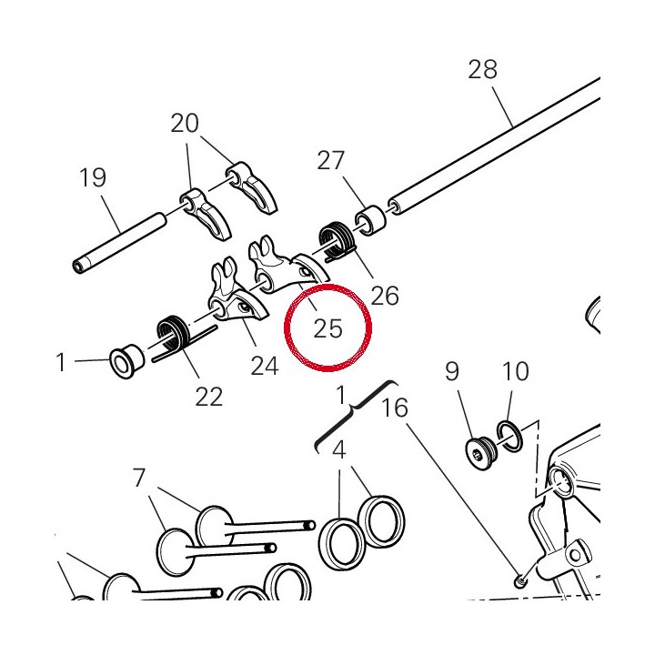Culbuteur fermature droit — réf. 20910781A | Ducati Store