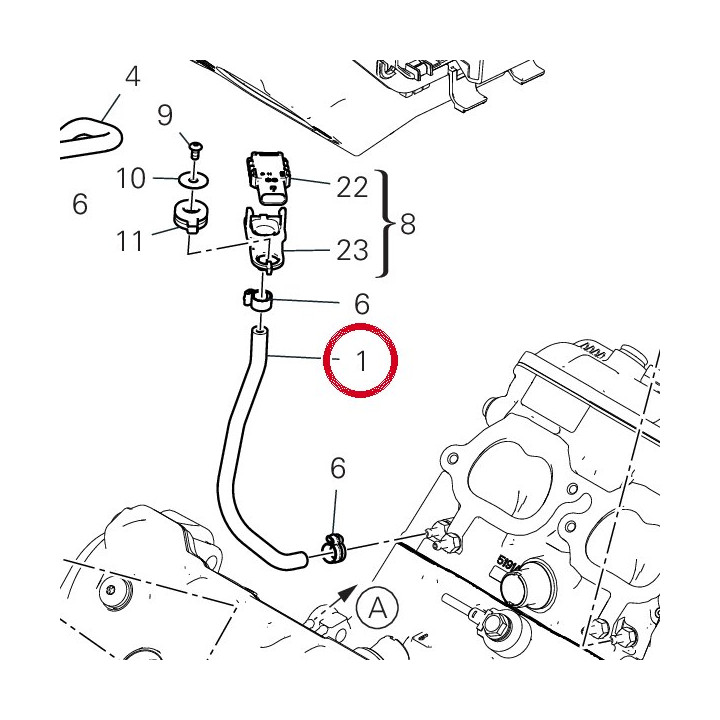 Tuyau avant gauche 590Z0021A — réf. 590Z0021A | Ducati Store