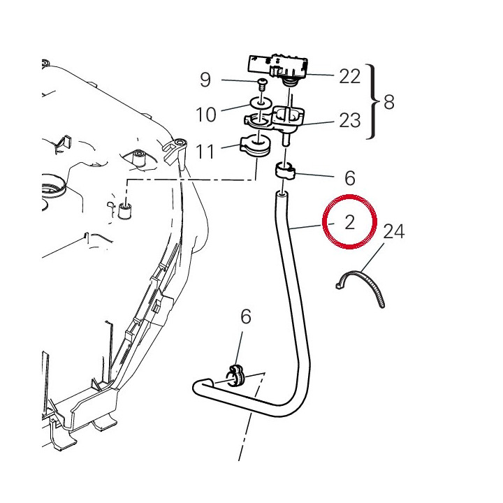 Tuyau avant droit 935Z0021A — réf. 935Z0021A | Ducati Store