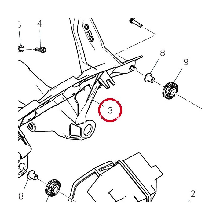 Support phare 8291R471B — réf. 8291R471B | Ducati Store