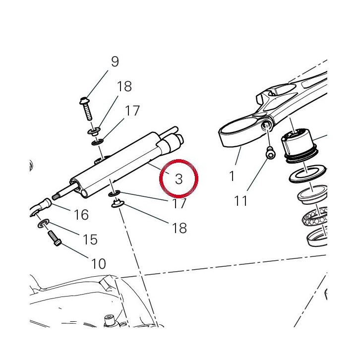 Amortisseur de direction — réf. 36420132A | Ducati Store