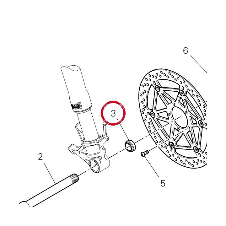 Entretoise droit 71411421AA — réf. 71411421AA | Ducati Store