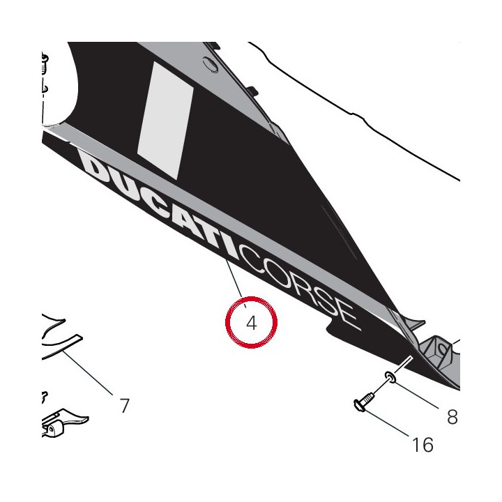 Demi-Carene inférieur — réf. 48014901AA | Ducati Store