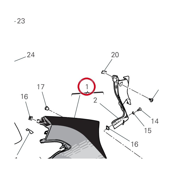Demi-Carene supérieure — réf. 4801K881AA | Ducati Store