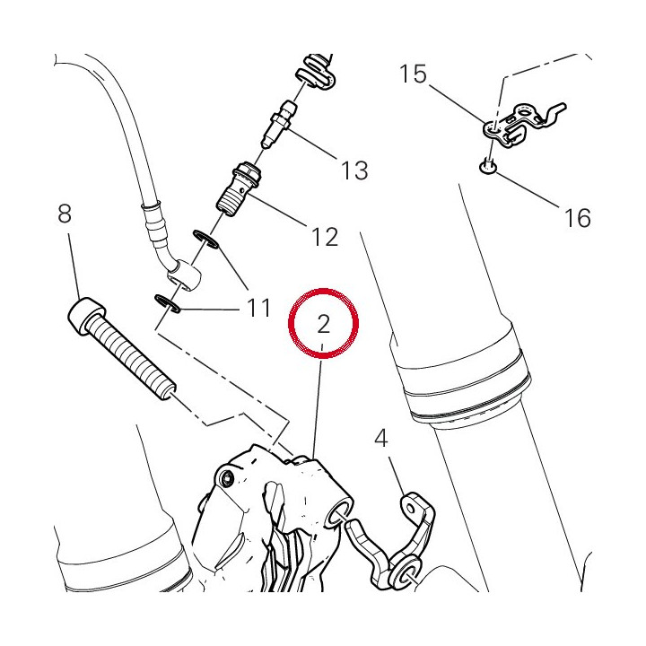 Étrier frein avant gauche — réf. 61042221AF | Ducati Store