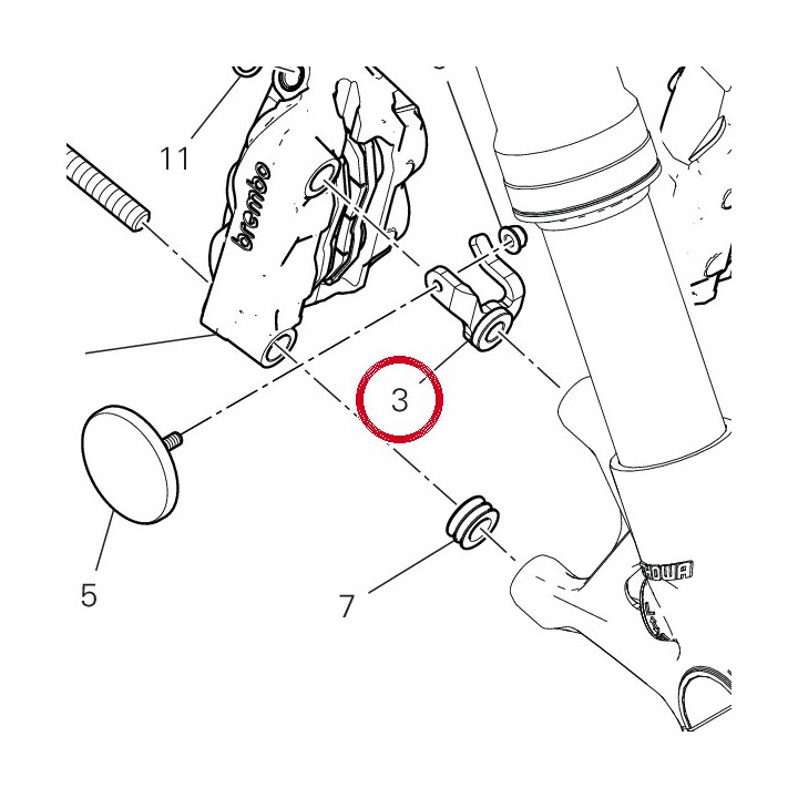 Support droit 8301R211AA — réf. 8301R211AA | Ducati Store