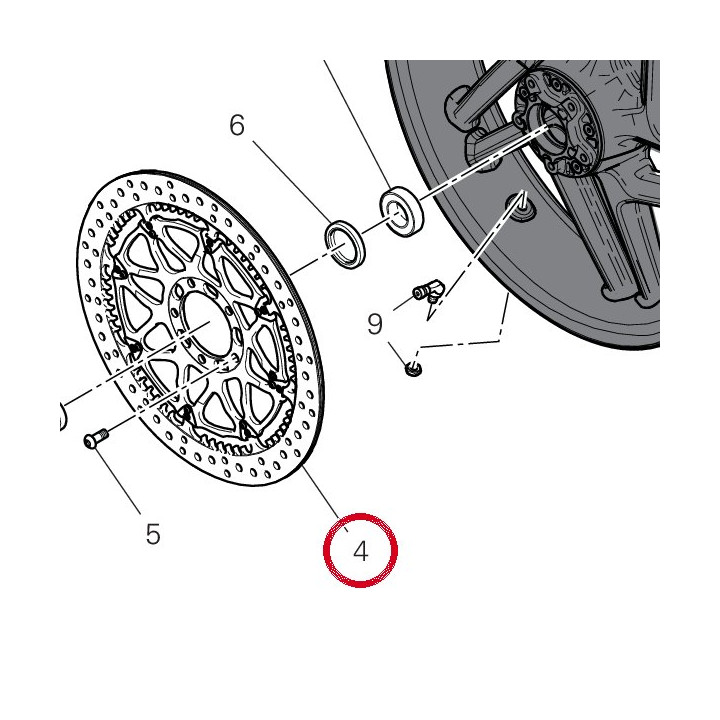 Disque frein avant 49242021A — réf. 49242021A | Ducati Store